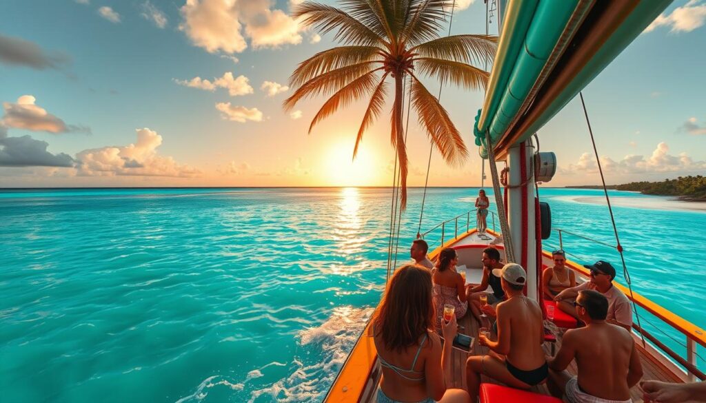 Caribbean scenery during a booze cruise in Punta Cana