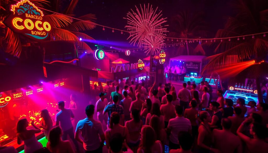 Punta Cana nightlife with Coco Bongo and Barceló Bavaro themed events.